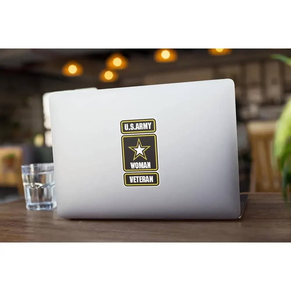 Proud Woman Veteran Military Star Vinyl Sticker Car Truck Window Decal